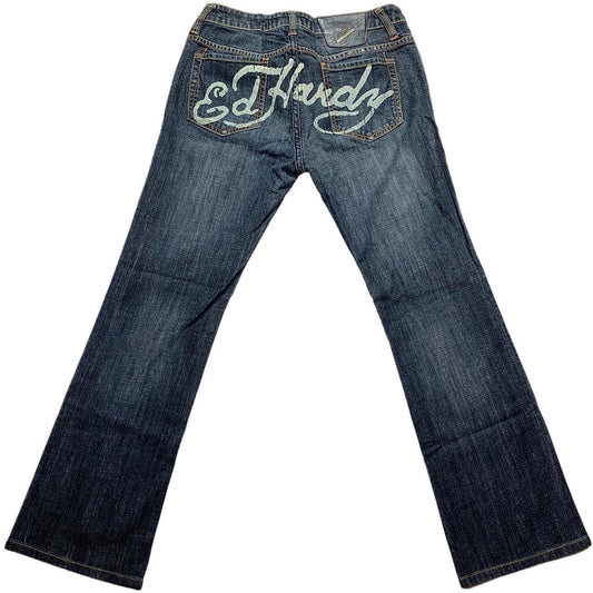 Ed Hardy Spell Out Denim Jeans