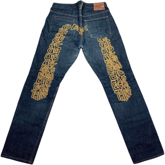 Evisu Embroidered Script Daicock Japanese Selvedge Denim Jeans