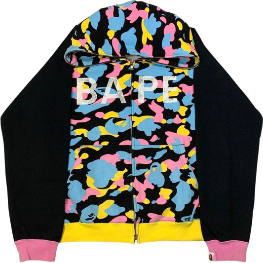 OG Bape Cotton Candy Spell Out Full Zip Hoodie