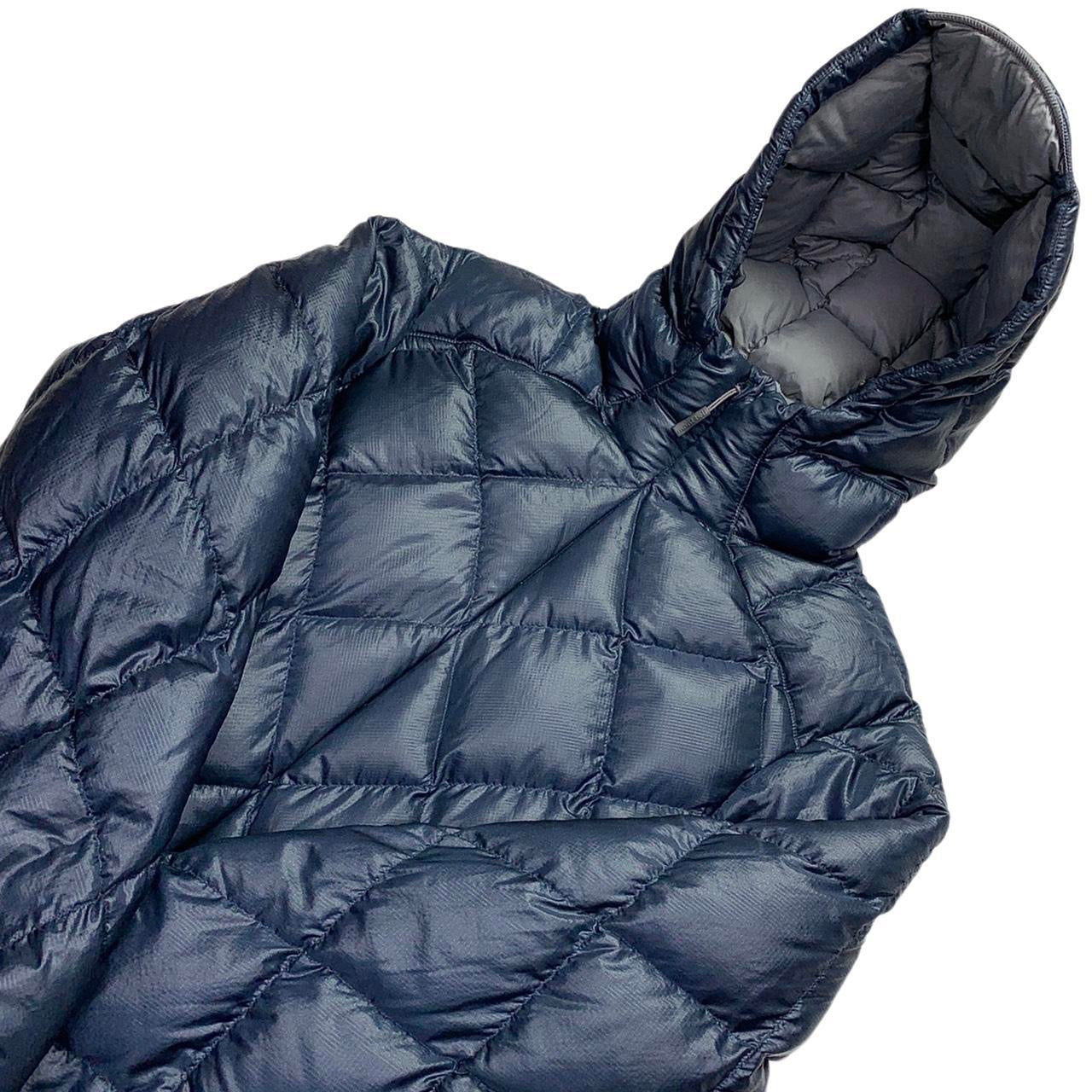 Montbell Diamond Stitch Hooded Puffer Jacket in Navy